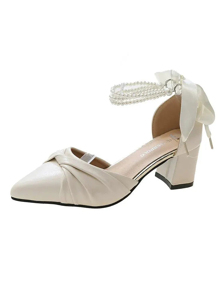 Enchanted Fairy Pearl Heels Whimsical Elegant Shoes