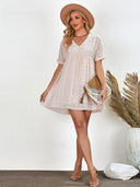 Summer New V-neck Amazon Elastic Band Dress for Women