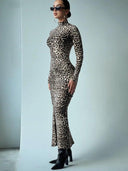 Leopard Print Dress Chic Waist-Trim Fashion Statement