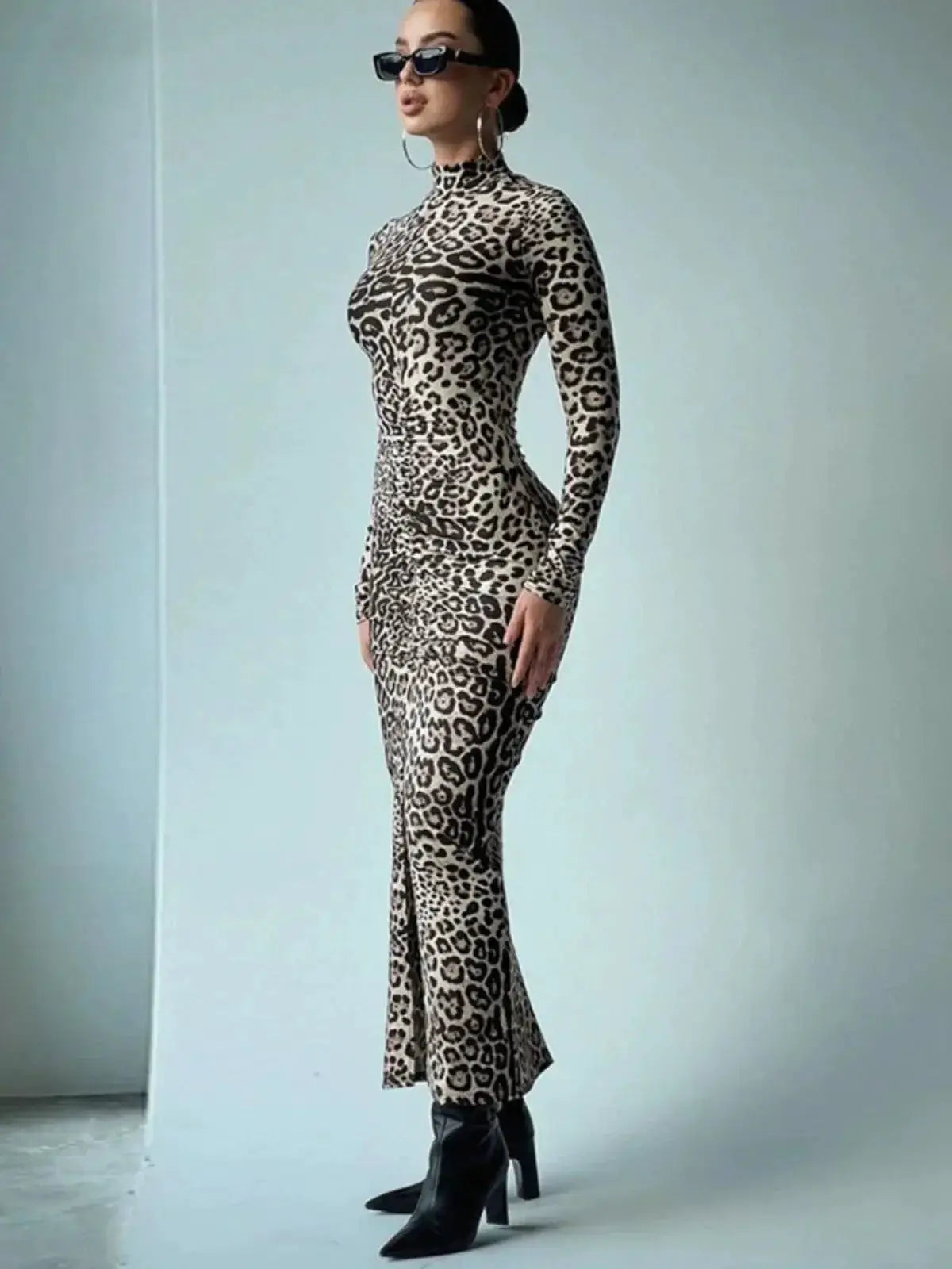 Leopard Print Dress Chic Waist Trim Fashion Statement