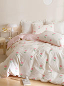 Young Adult Heart Little Flower Cotton Bed Sheets Set