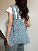 Cloud Puff Shoulder Bag: Trendy Ruched Purse for Women