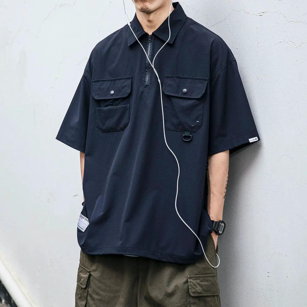Skasee Half Zip Short Sleeve Polo Shirt For Summer