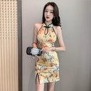 Young Adult Open Back Night Club Dress Stylish Cheongsam Revamp