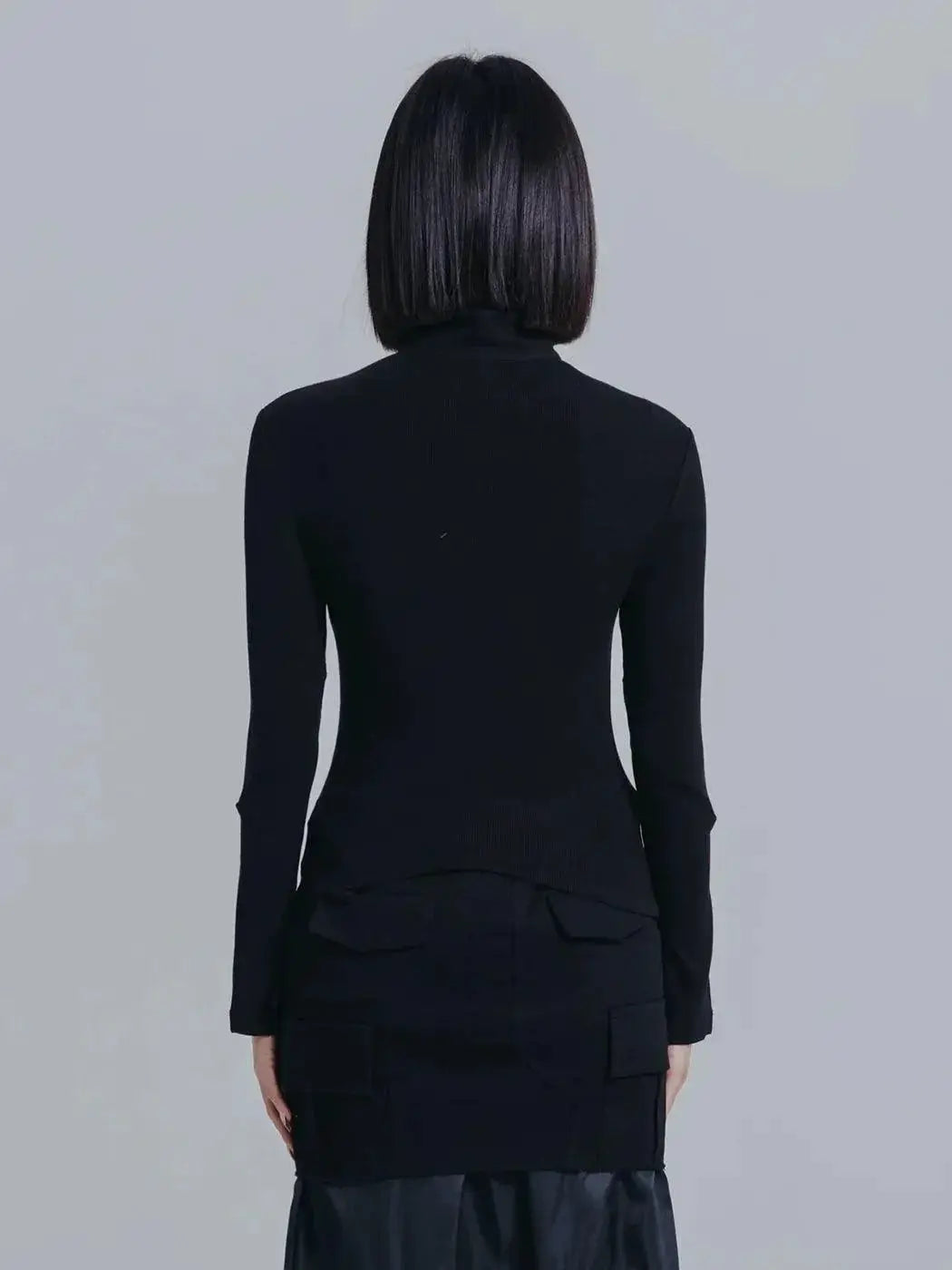 Modern Black Standing Collar Cheongsam Dress Spring Fashion