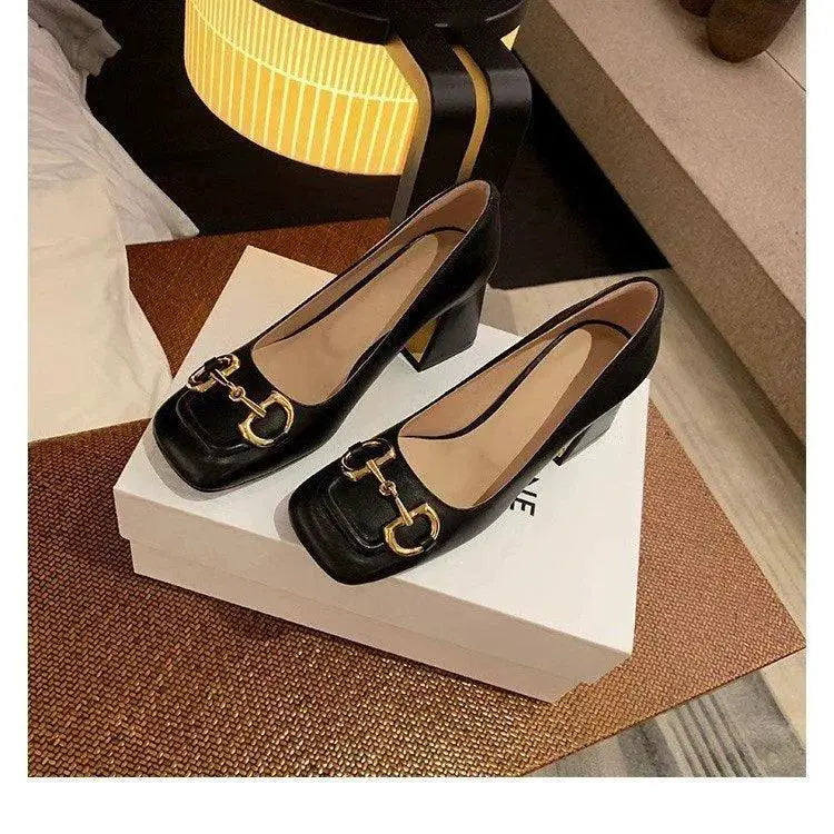 Retro Horse Buckle Flats Vintage Autumn Mary Jane Shoes