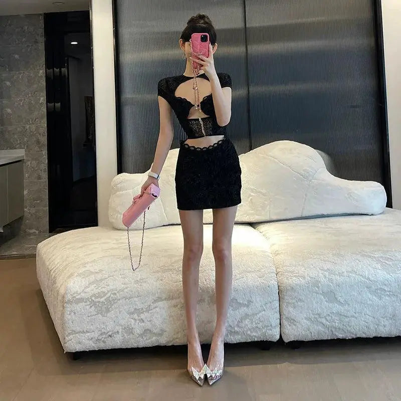 Desire Lace Skirt Bodycon Dress Elegant Alluring Style