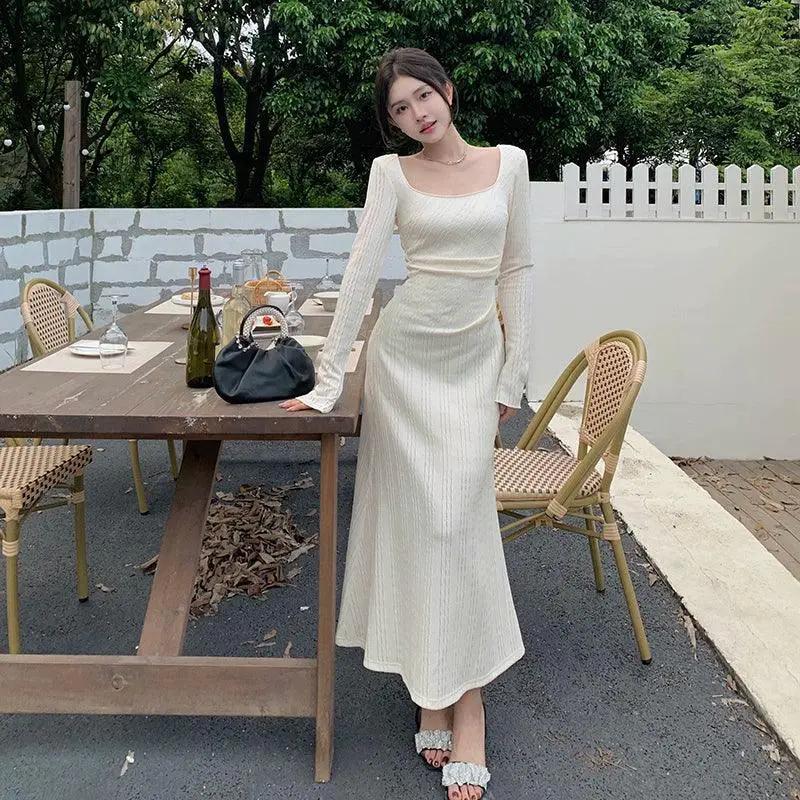 Instahot Purple Dress Chic Slim Fit Square Neck Design