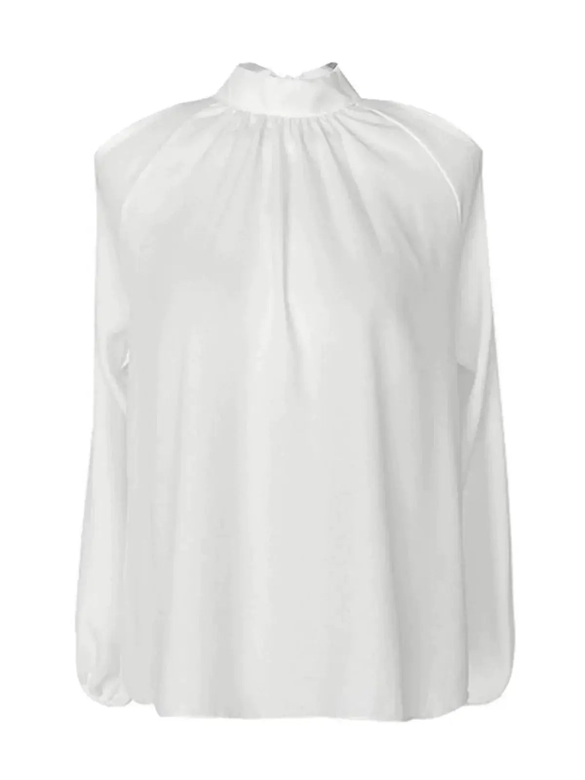 Off The Shoulder Lace Up Chiffon Shirt For Fall Style