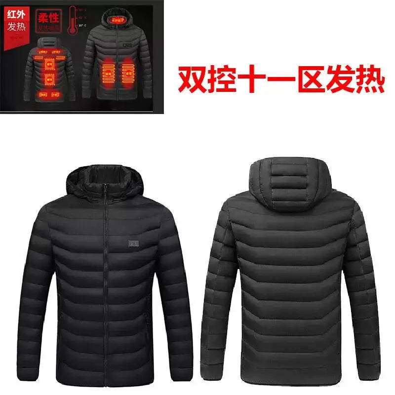 Smart Charging Down Cotton Jacket For Stylish Warmth