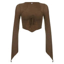 Women Chic Bell Sleeve Top Street Style