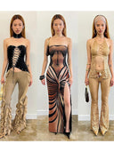 KKX Tube Top Dress: Street Style Fashion with High Slit