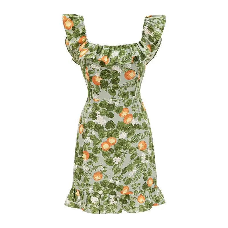 Go Retro Floral Off Shoulder Dress For Summer Chic