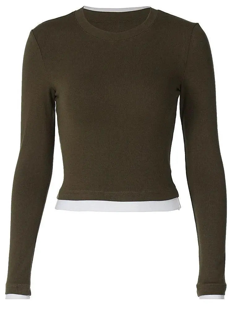 Shemoda Patchwork Long Sleeve T Shirt Fall Fashion Statement