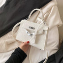 Spring Crocodile Pattern Shoulder Bag Stylish Women's Carry-On