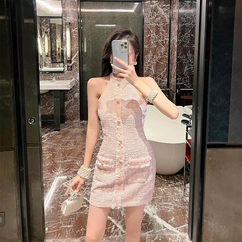 Pure Desire Wind Halter Dress Seductive Chic Autumn Fashion