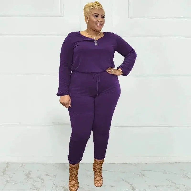 Fall Fashionista Plus Size Romper Jumpsuit Versatile Stylish
