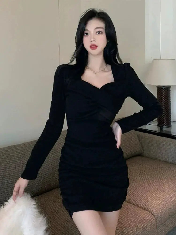 Fall Winter Plus Size Ruched Dress Stylish And Comfortable
