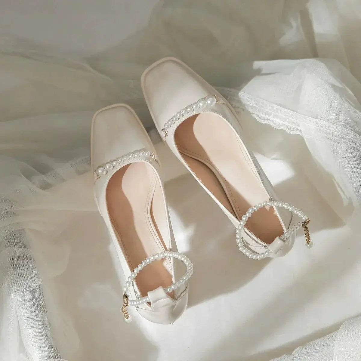 Encounter Pearl Cheongsam Heels Elegant Pearl Footwear