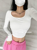 Chic Solid Long Sleeve T-shirt Fashion Forward Street Style