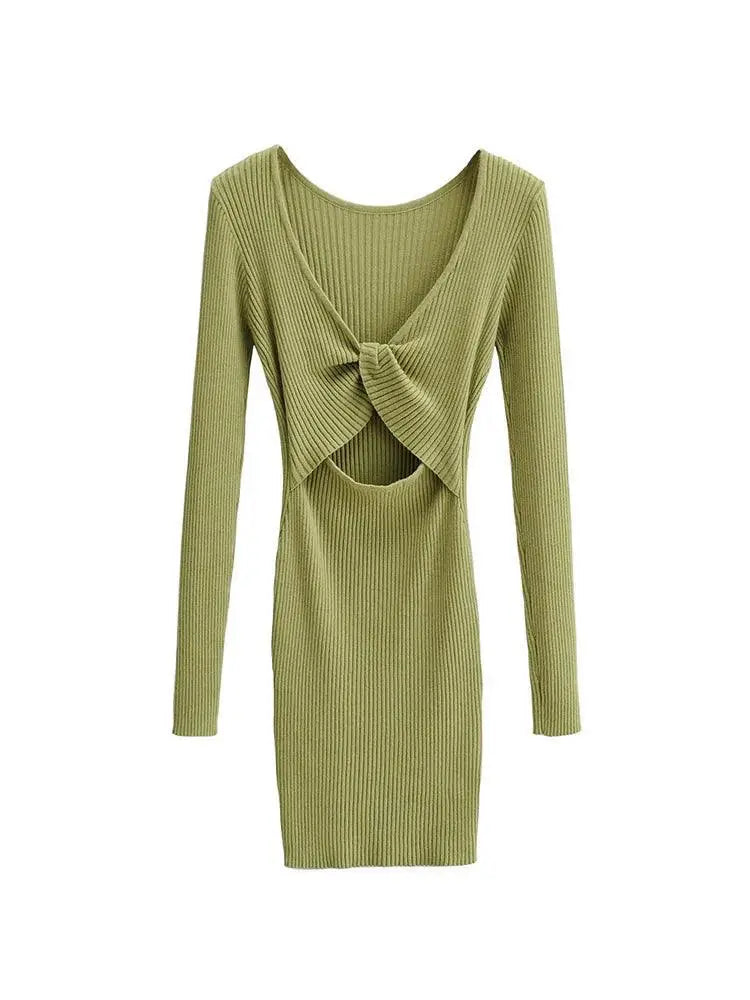 Spring Backless Hollow Dress Versatile Street Style Fashion