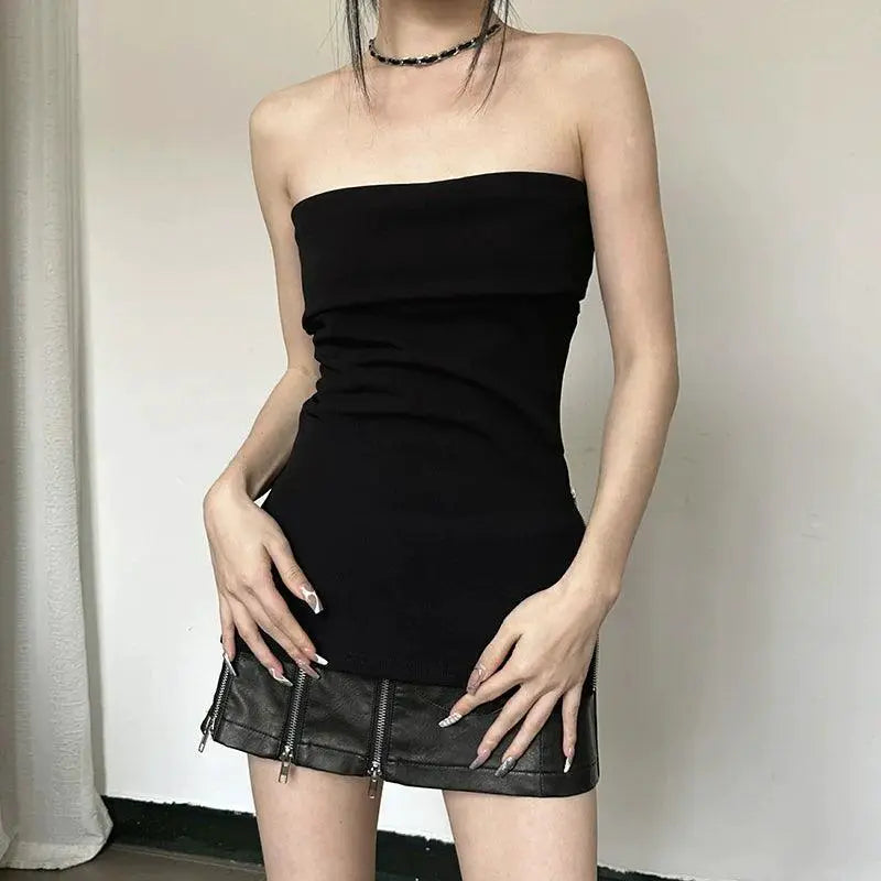 Knitted Backless Tube Top For Spring Fashion Statement