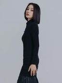 Modern Black Standing Collar Cheongsam Dress Elegant Spring Fashion