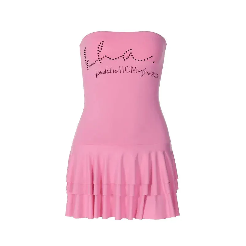 Rhinestone Tube Top Dress Trendy Summer Fashion Essential