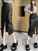 High Waist PU Leather Statement Skirt Fashion-forward Elegance
