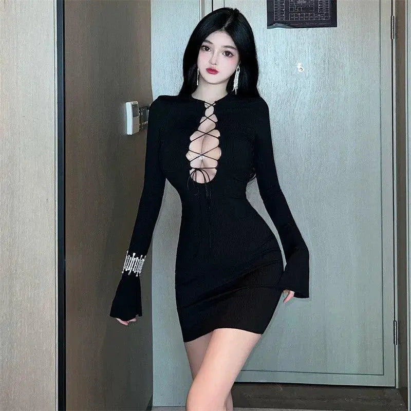 Sexy Chiffon Summer Dress Chic Hollowed Out Sheath