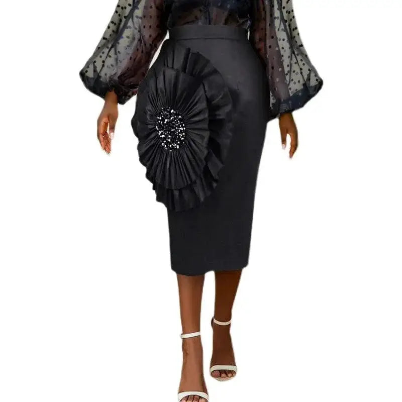 Plus Size Floral Midi Skirt With Timeless Elegant Charm