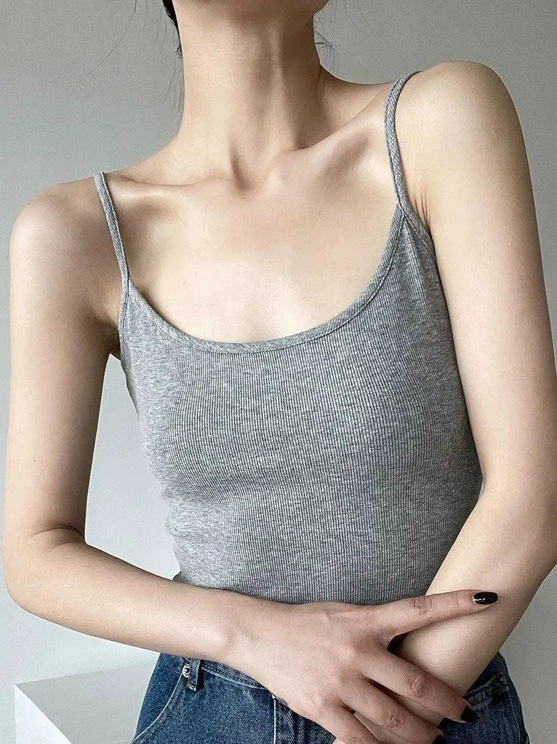 American Chic Spaghetti Strap Top For Summer Style
