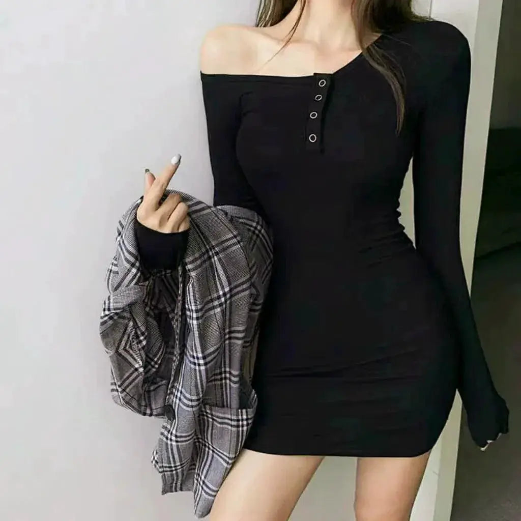 Internet Hot Long Sleeve Dress Versatile Fashion Essential