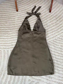 British Satin Halterneck Dress for Seductive Summer Style