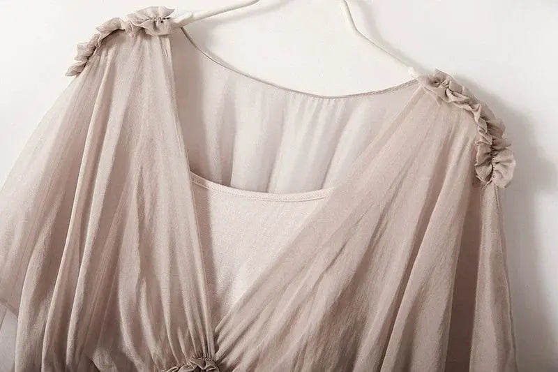 Famous Brand Elegant White Mulberry Silk Dress Slim Fit