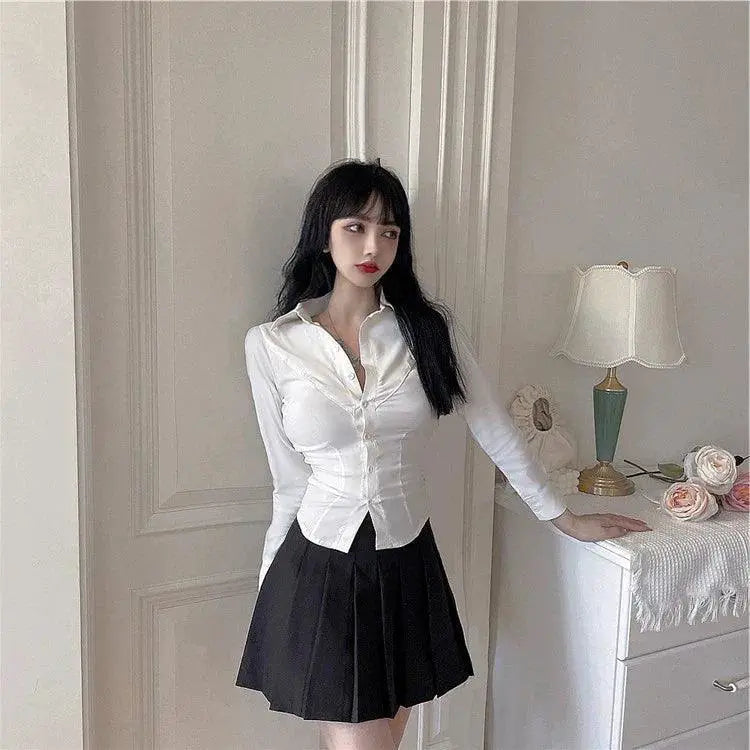 White Shirt Pure Desire Slim Fit Korean Style Fashion