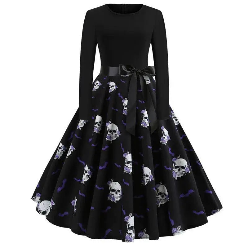 Fancy Pumpkin Halloween Dress Vintage Floral A Line Costume