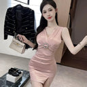 V Neck Sheath Dress for Women Comfort