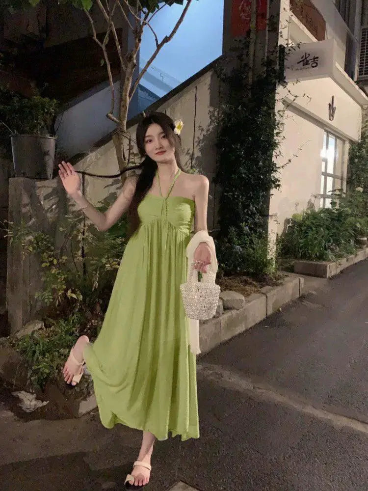 Forest Girl Chic One Shoulder Beach Dress Summer Style