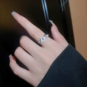 Letter D Open End Zircon Ring For Women 2024 Fashion Jewelry