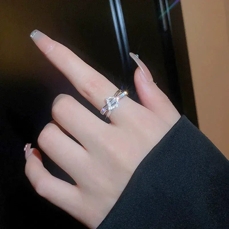 Letter D Open End Zircon Ring For Women 2024 Fashion Jewelry