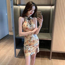 Young Adult Open Back Night Club Dress Stylish Cheongsam Revamp