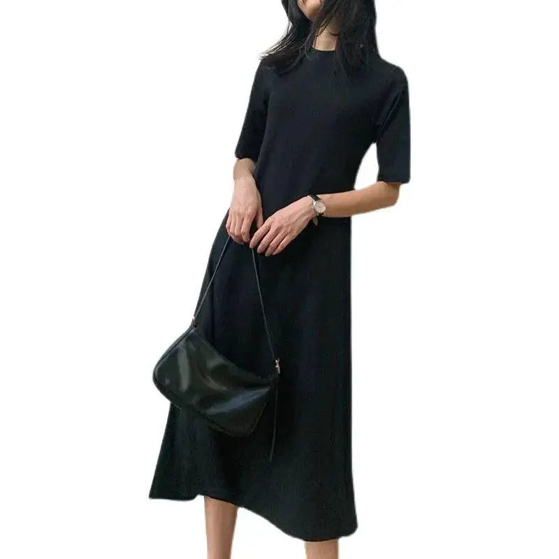 Chic Black Korean Style T Shirt Skirt Summer Fashion
