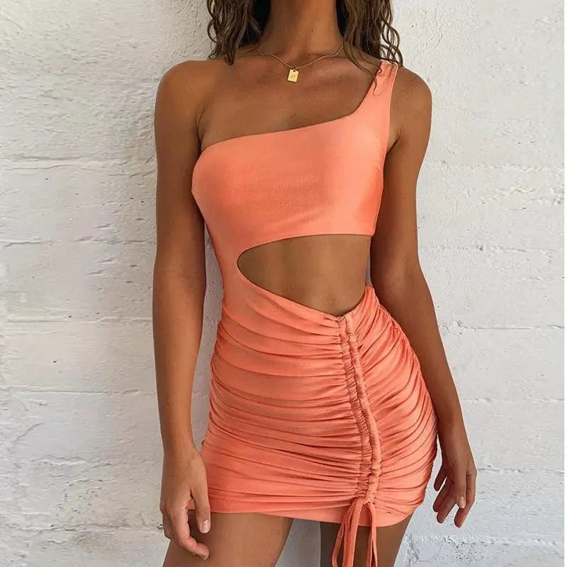 Orange Bandage Dress For Women Summer Partywear Chic