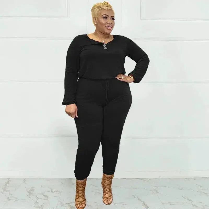 Fall Fashionista Plus Size Romper Jumpsuit Versatile Stylish