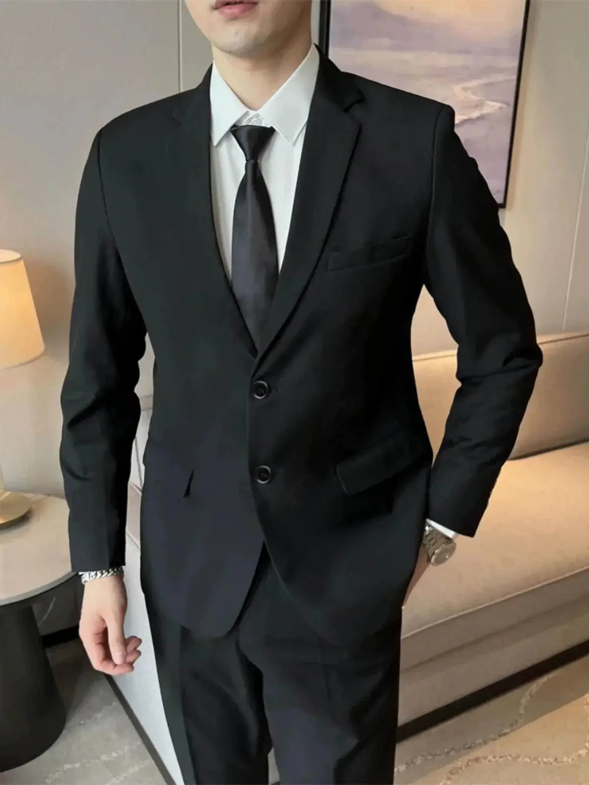 Lightly Mature Casual Groomsman Suit Plus Size Attire