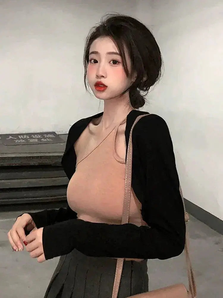 Autumn V-Neck Knitted Cardigan Chic Style For Young Women