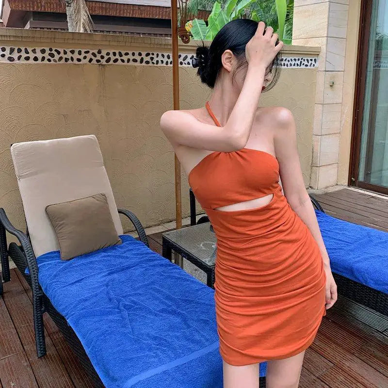 Chic Gyokuu Metal Pumpkin Dress Trendy Chest Wrap Style