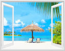 Living Room Window Illusion Wallpaper