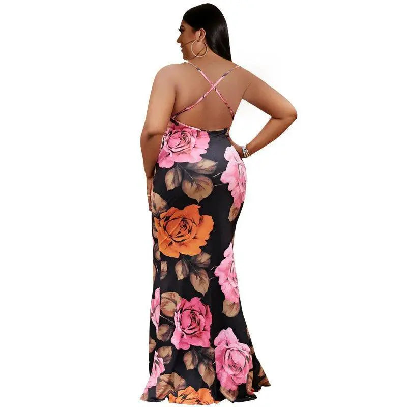 5XL African Print Dress for Plus Size Summer Fashion